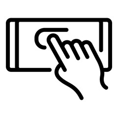 Obraz premium Switching smartphone icon. Outline switching smartphone vector icon for web design isolated on white background