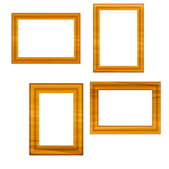 Vintage antique gold beautiful rectangular frames. Set of squared golden vintage wooden frame for your design. Vintage cover. Place for text. Template vector illustration. A3