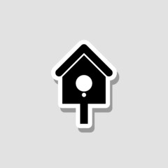 Bird house sticker icon isolated on white background