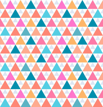 Japanese Colorful Triangle Vector Seamless Pattern