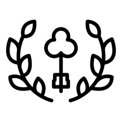 Beautiful key icon. Outline beautiful key vector icon for web design isolated on white background