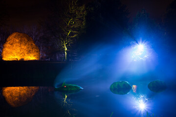 The Enchanted Gardens / Woodland - Dragon breath at night. Kew Gardens