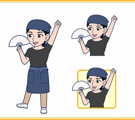 水色の服を着た看護師さん