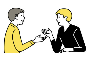 ミーティングをする男性　2人