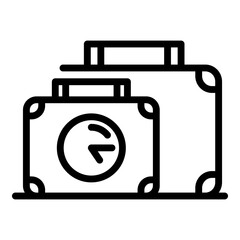 Luggage icon. Outline luggage vector icon for web design isolated on white background