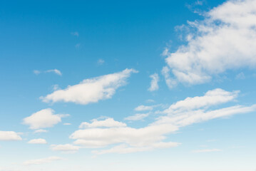 White clouds in blue sky.Winter clouds blue heaven background.