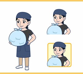 Fototapeta premium 水色の服を着た看護師さん
