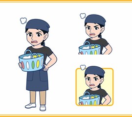 水色の服を着た看護師さん