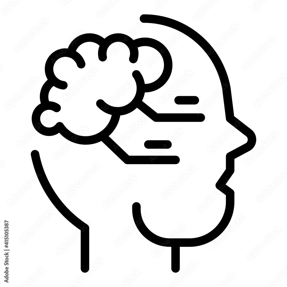Poster Brainstorming interaction icon. Outline brainstorming interaction vector icon for web design isolated on white background