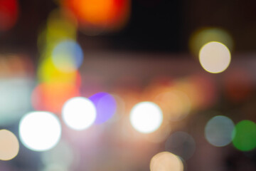 Bokeh lights on traffic roads
