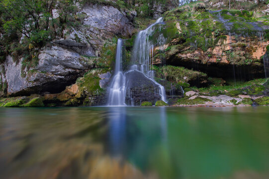 Waterfall Kozjak and Virje, Kobarid, Bovec, Slovenia, Soča Valley, Long exposure © Sandi