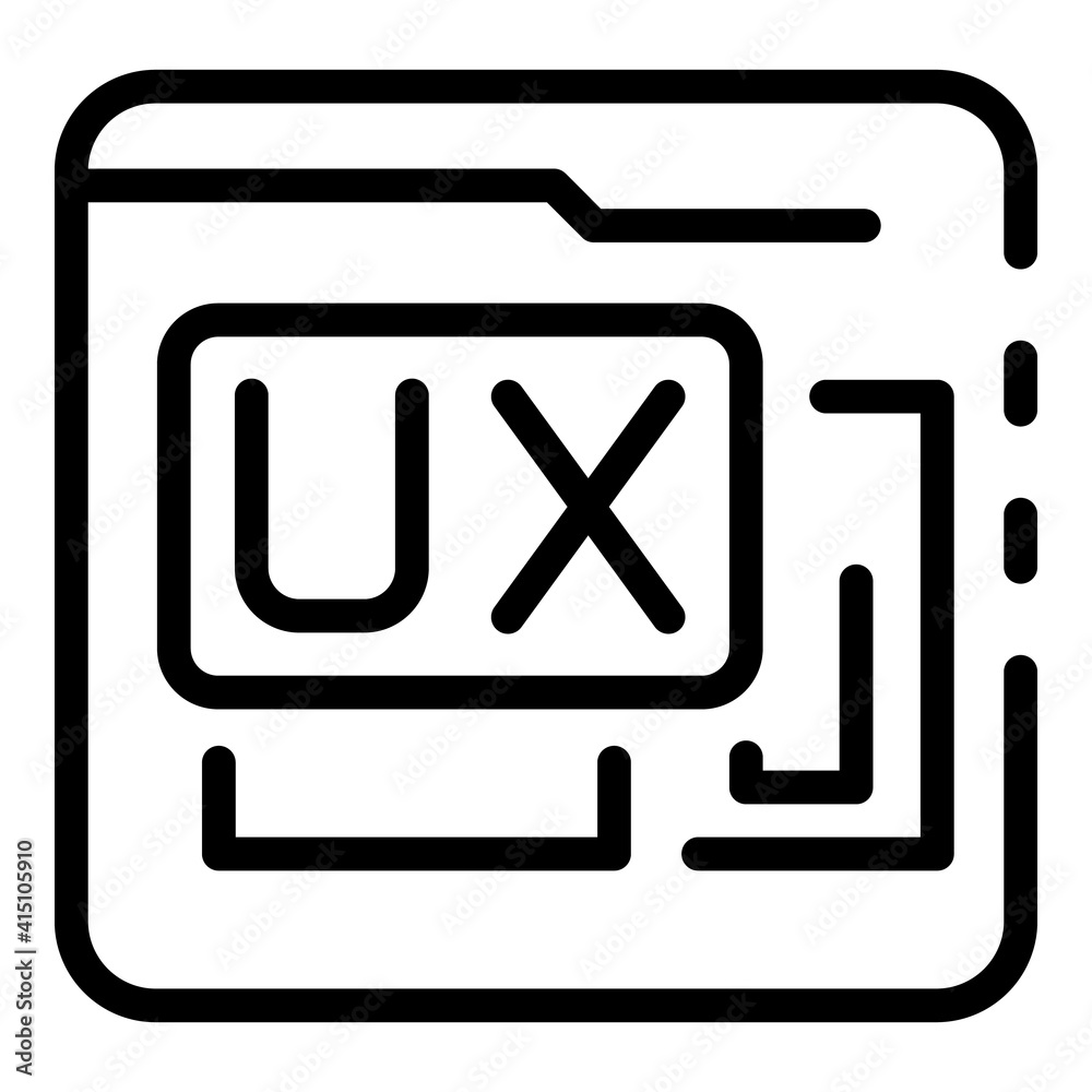 Poster folder data ux interaction icon. outline folder data ux interaction vector icon for web design isola
