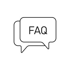 Questions speech bubble icon. Faq chat symbol