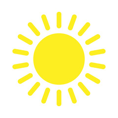 Sun with rays line icon design.