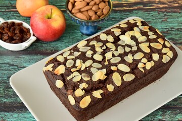 Apple Raisin Chocolate Almond Cake. 
