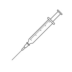 Fototapeta premium Syringe with needle, Vaccine injection icon