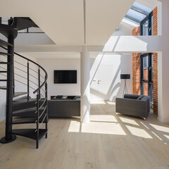 Loft style apartment with stairs