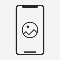 Smartphone icon isolated on background. Picture symbol modern, simple, vector, icon for website design, mobile app, ui. Vector Illustration