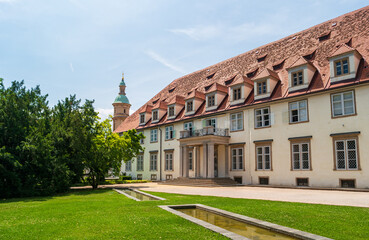 Graz, Austria. View of the courtyard of the Graz castle in summer.