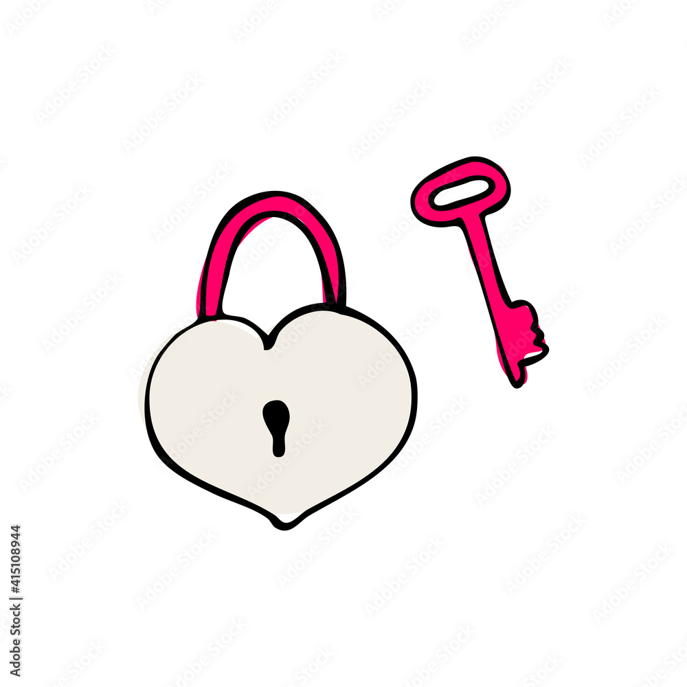 Sticker Doodle Lock Icon