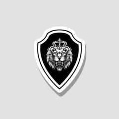 Obraz premium Shield Lion Head logo sticker