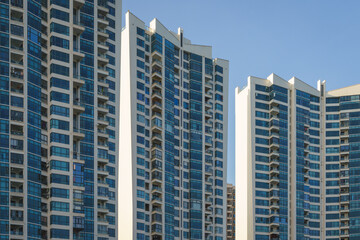 Obraz premium Modern building, residential buildings exterior background, real estate exterior