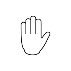 Hand stop line icon, sign on white background