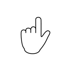 Man hand finger line icon. sign on white background