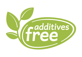 Additives free sign for healhty organic products
