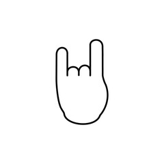 Rock music finger line icon. Vector horn sign