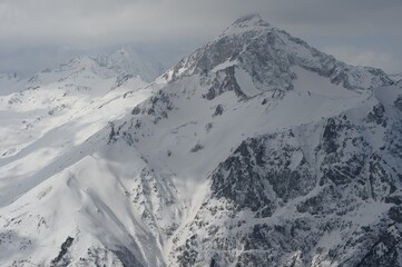 Snowy Mountain Peaks, Large High Altitude Mountains With Blue Sky Background, New Zealand Landscape, Close Up Mountains, Snow Capped Peak, Photos of Snow, Winter Landscape, Snow Background