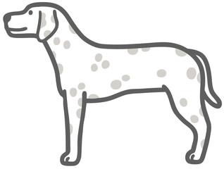 横向きのダルメシアンのイラスト