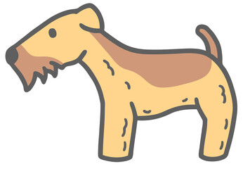 横向きのウェルシュテリアのイラスト