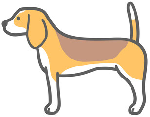 横向きのキャバリアキングチャールズスパニエルのイラスト Dog Wall Mural D So Terada