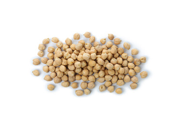 Fresh raw chickpea isolated on white background
