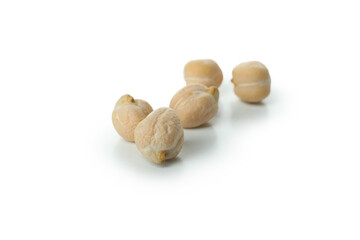 Fresh raw chickpea isolated on white background