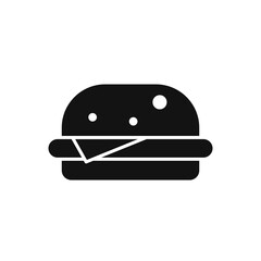 Black hamburguer icon, flat design vector.