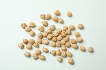 Group of fresh chickpea on white background