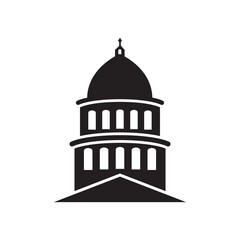 Capitol building icon design template vector isolated illustration