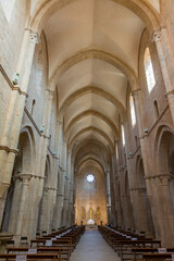 Fototapeta premium Interior of the Abbey of Fossanova, Latina, Lazio, Italy. Monastery gothic cistercian.