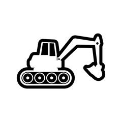 Excavator icon design template vector isolated illustration