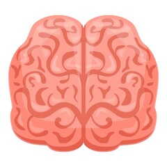 Fototapeta premium Human brain front icon. Cartoon of human brain front vector icon for web design isolated on white background