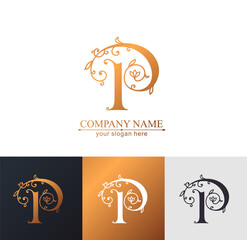 Premium Vector P logo. Monnogram, lettering. Personal logo or sign for branding an elite company.