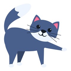 Playful cat character icon. Cartoon of playful cat character vector icon for web design isolated on white background
