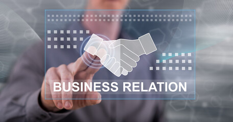 Man touching a business relation concept