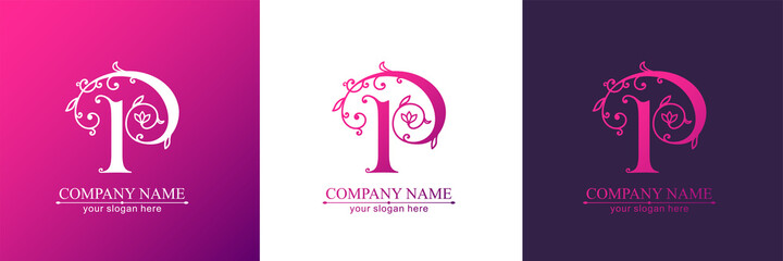 Premium Vector P logo. Monnogram, lettering. Personal logo or sign for branding an elite company.