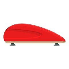Red car roof box icon. Cartoon of red car roof box vector icon for web design isolated on white background