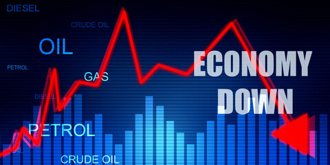 2d illustration Financial crisis concept, Economic Crisis. Business concept