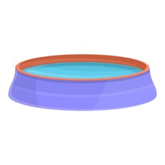 Inflatable pool icon. Cartoon of inflatable pool vector icon for web design isolated on white background