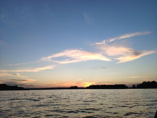 Naklejka premium sunset over the sea